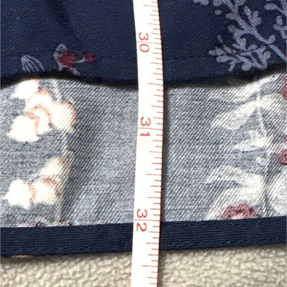 Hatley Womens Navy Floral Button-Up Shirt L Long sleeve Oversized Cottage Boho - Picture 7 of 7